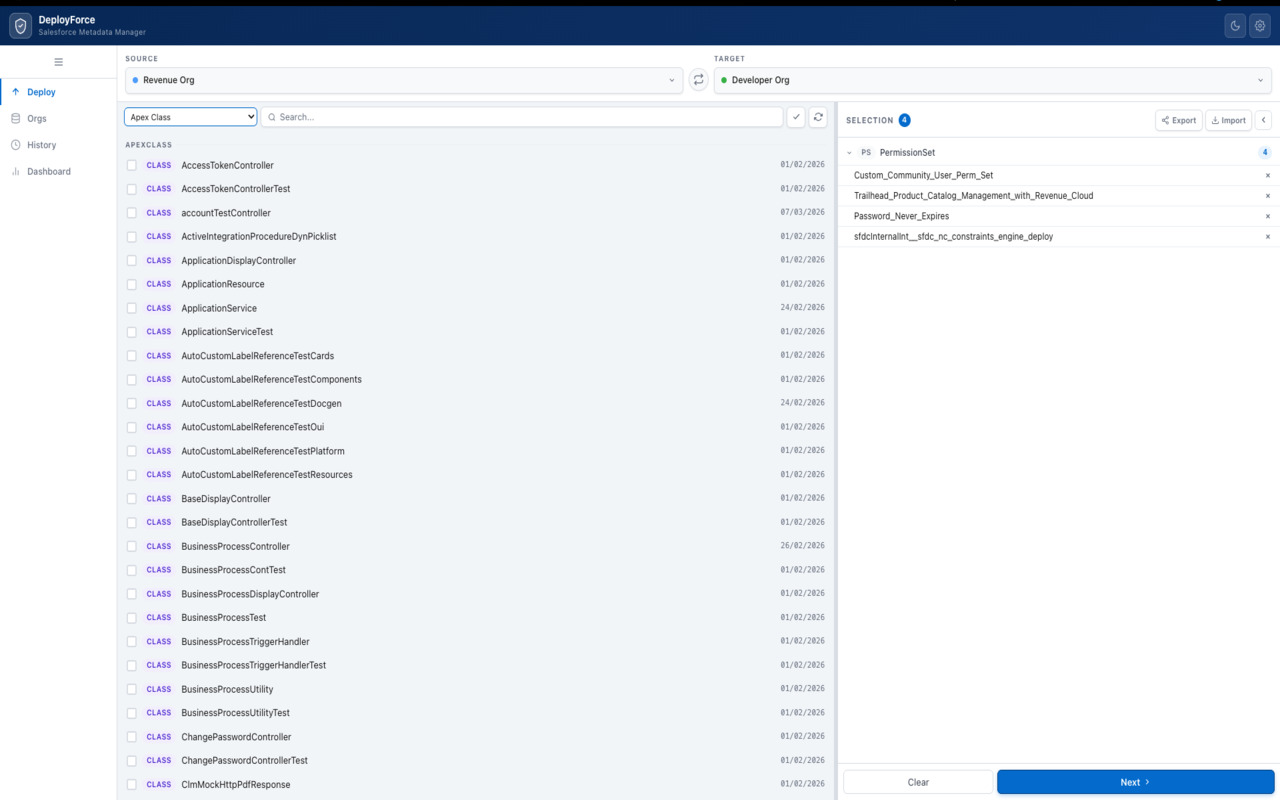 DeployForce – Salesforce Deployment Manager - 截图 1