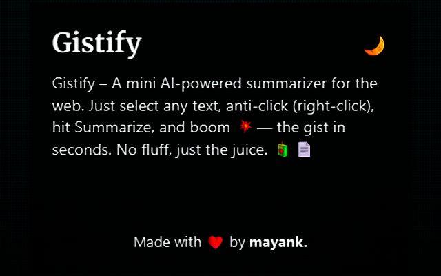 Gistify – AI Web Summarizer - 截图 3