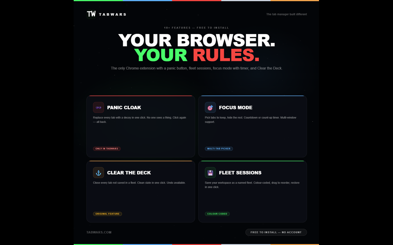 TabWars – Tab Manager & Session Saver - 截图 3