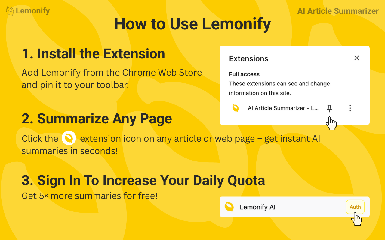 AI Article Summarizer - Lemonify - 截图 3