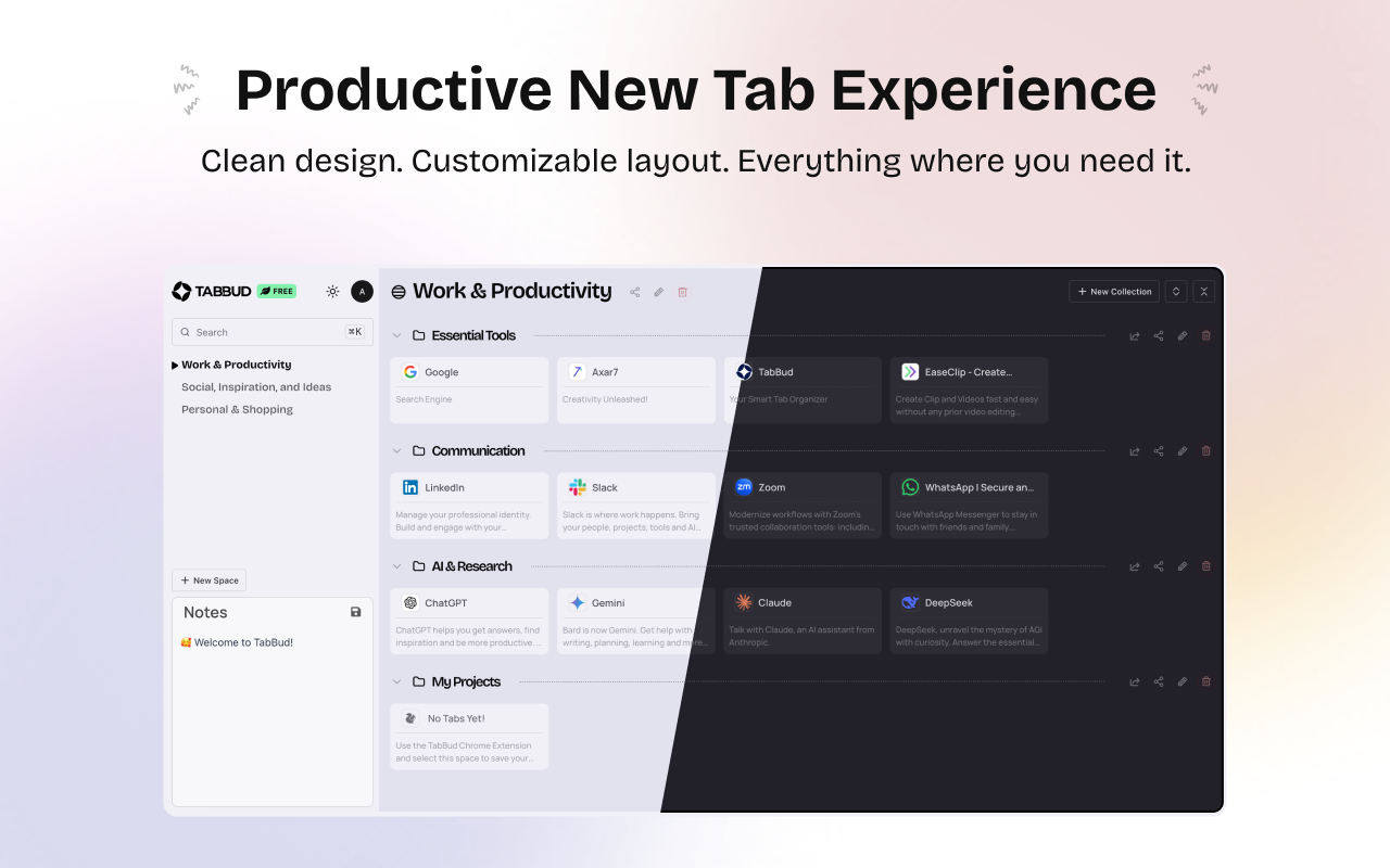 TabBud - Smart Tab Manager & Workspace - 截图 1