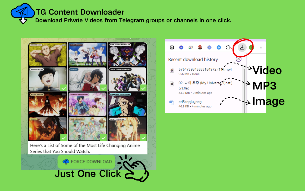 TG Content Downloader - Telegram Downloader,Telegram 图片视频下载器 - 截图 2