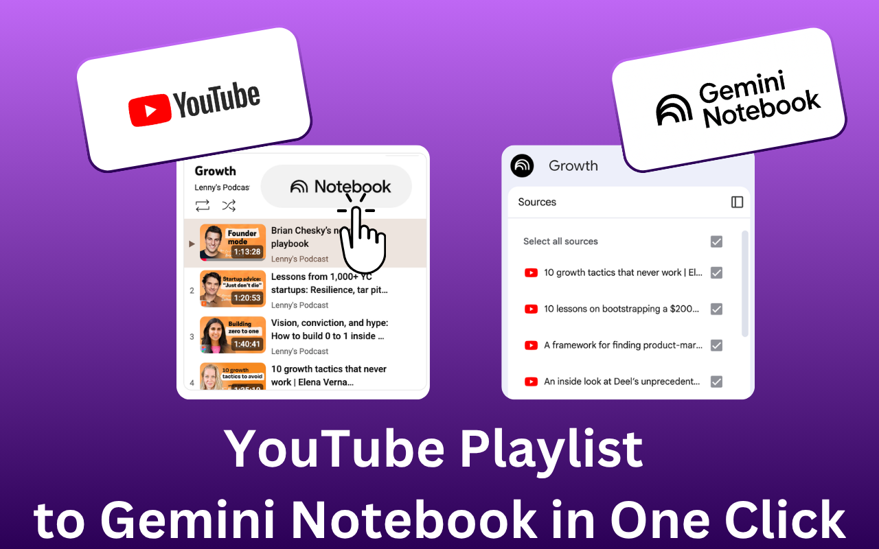 YouTube to NotebookLM - YouTube to Gemini Notebook - 截图 1