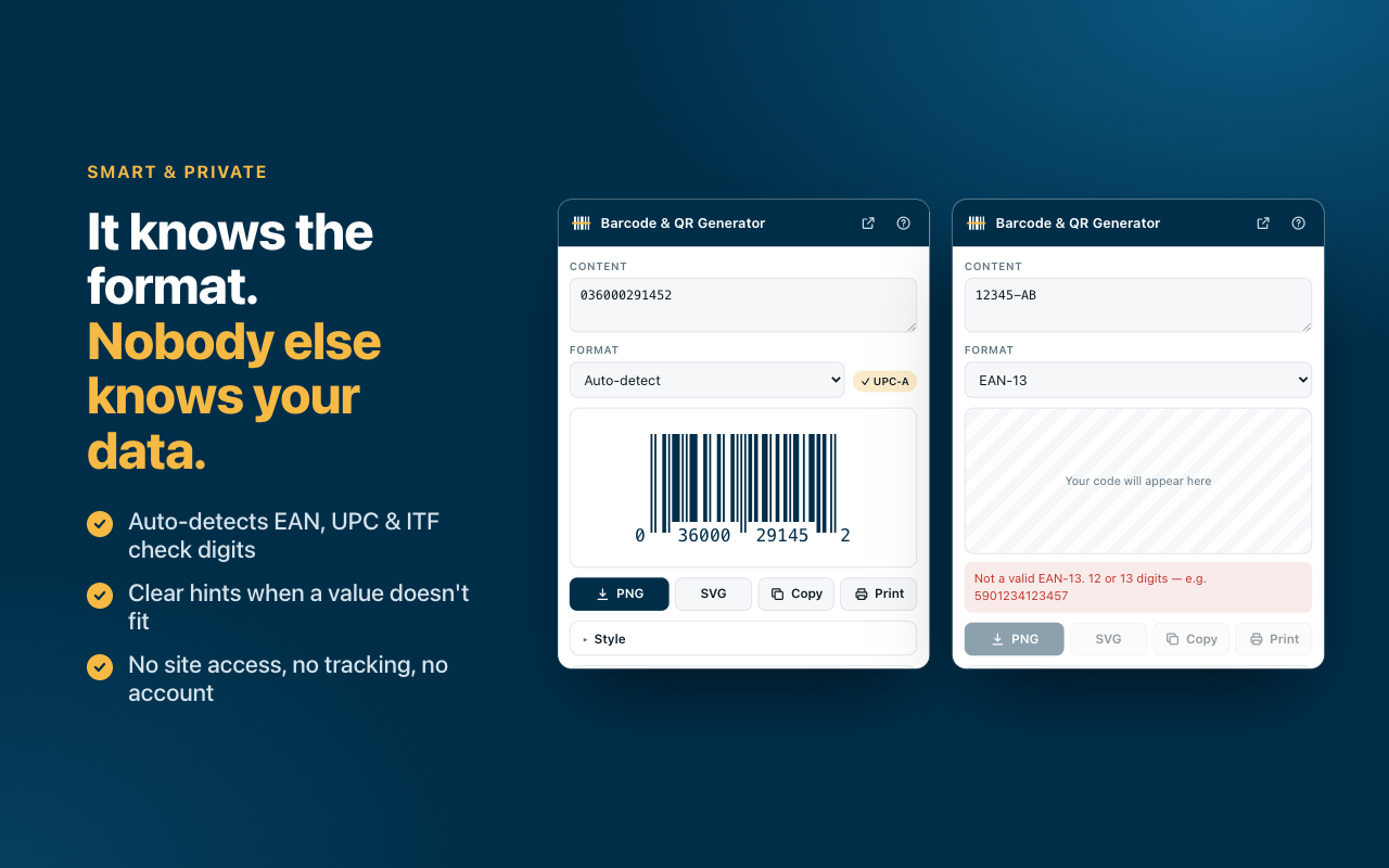 Free Barcode & QR Code Generator - 截图 1