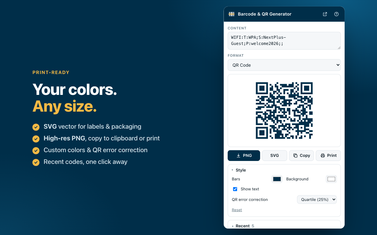 Free Barcode & QR Code Generator - 截图 4