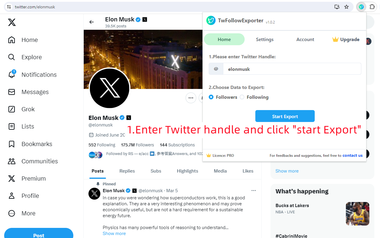 TwFollowExporter - 导出 Twitter 关注者 - 截图 1