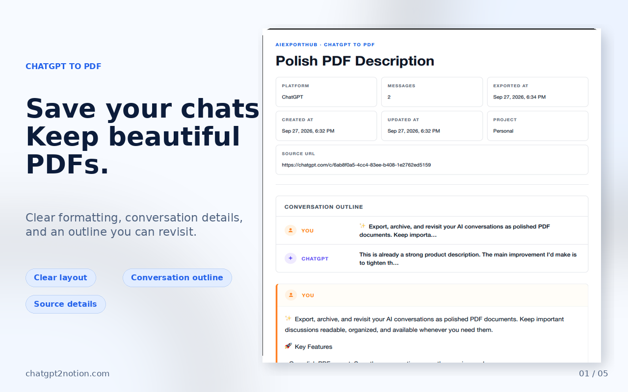 ChatGPT to PDF - 一键导出与批量保存 - 截图 3
