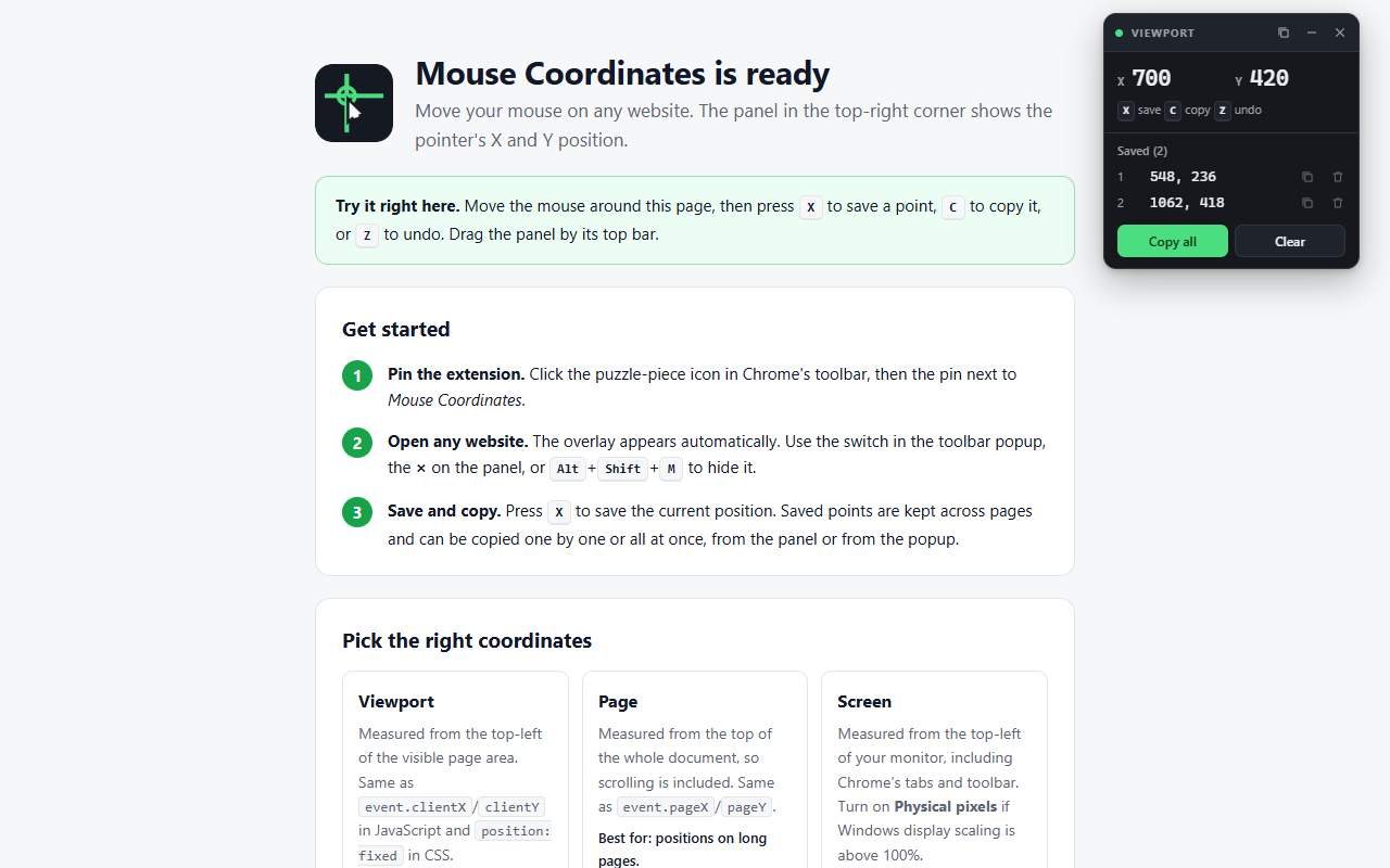 Mouse Coordinates - 截图 2