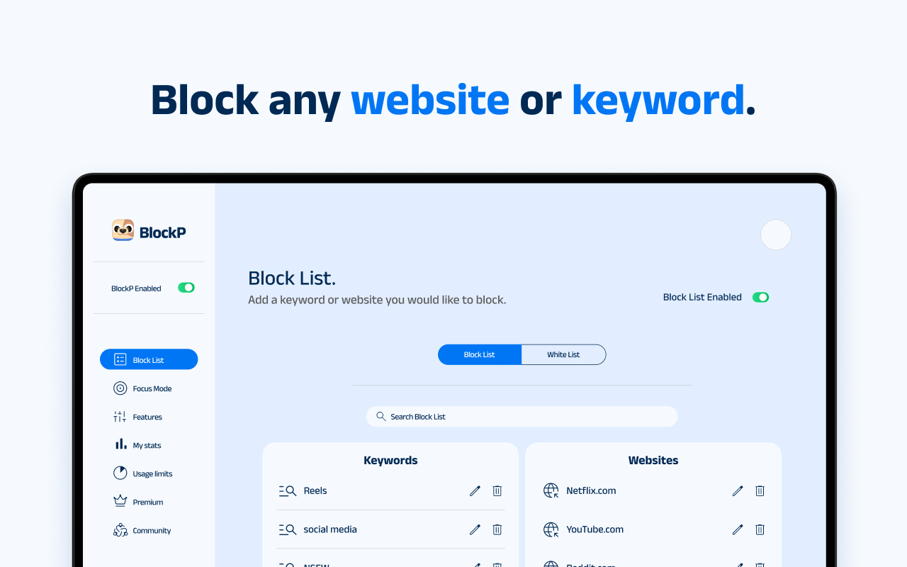 BlockP: AI Website, App & Porn Blocker - 截图 2
