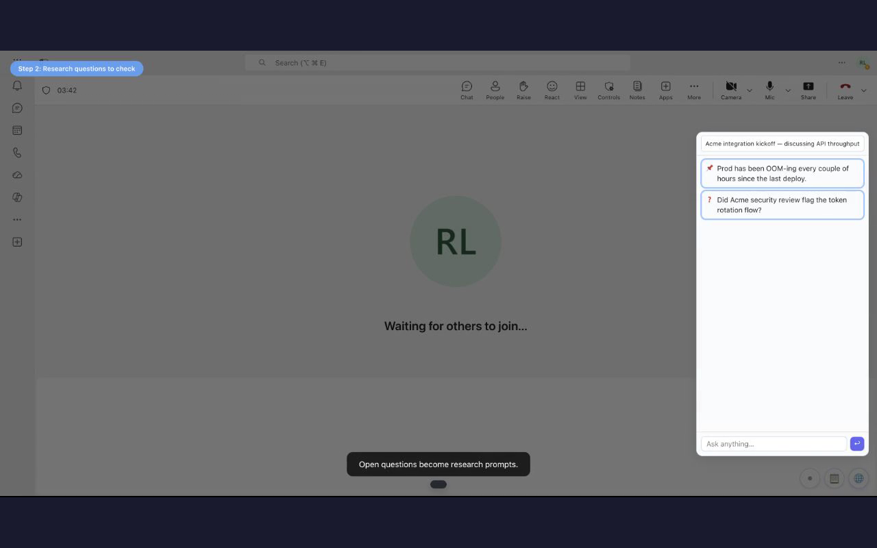 MeetMate — Teams 实时会议问答 + 你的知识库 - 截图 1