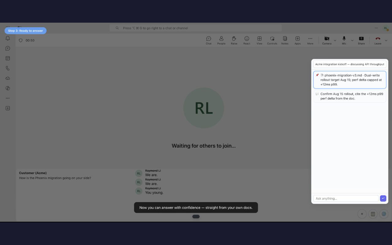 MeetMate — Teams 实时会议问答 + 你的知识库 - 截图 2