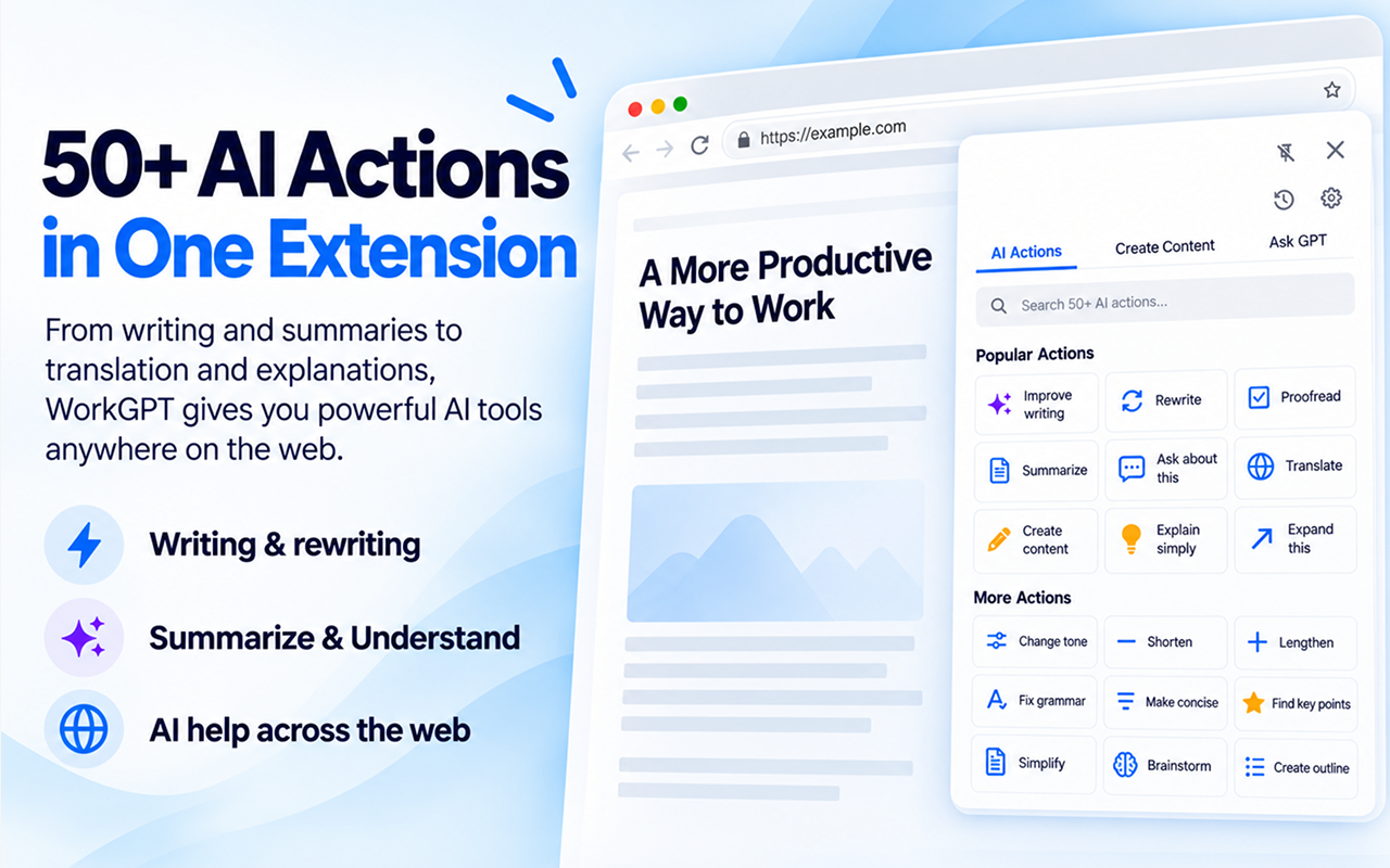 WorkGPT - Your Ultimate AI for Work (with ChatGPT, Gemini, Grok, Claude) - 截图 1