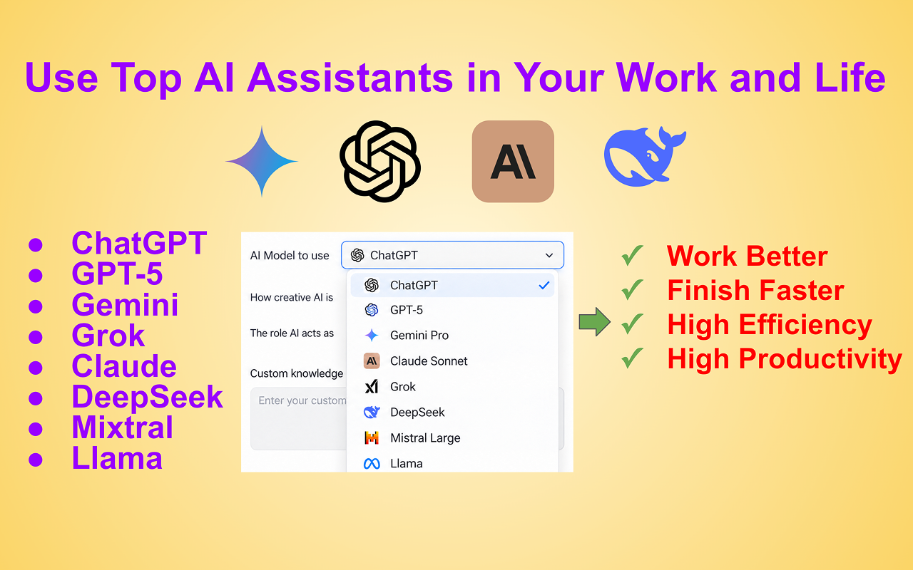 WorkGPT - Your Ultimate AI for Work (with ChatGPT, Gemini, Grok, Claude) - 截图 5
