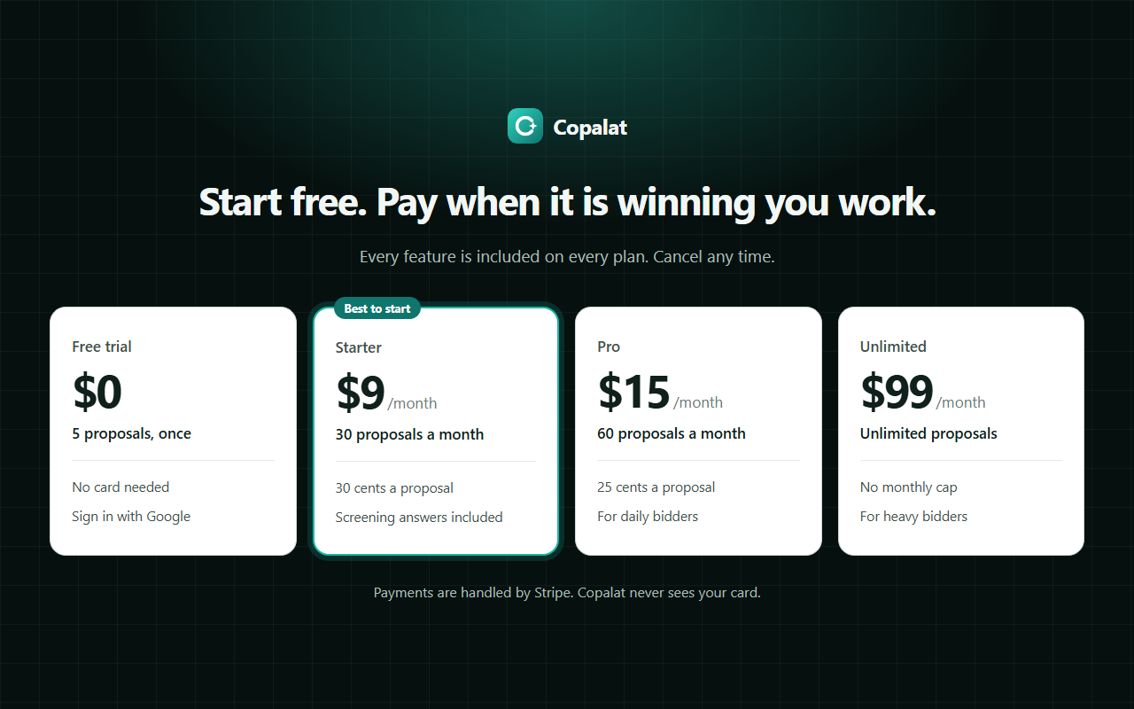 Copalat:Upwork 提案与求职信 AI 生成器 - 截图 3