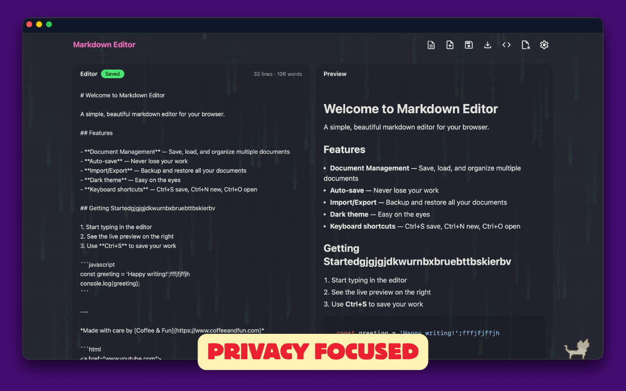 适用于 Chrome™ 的 Markdown 编辑器 - 截图 3