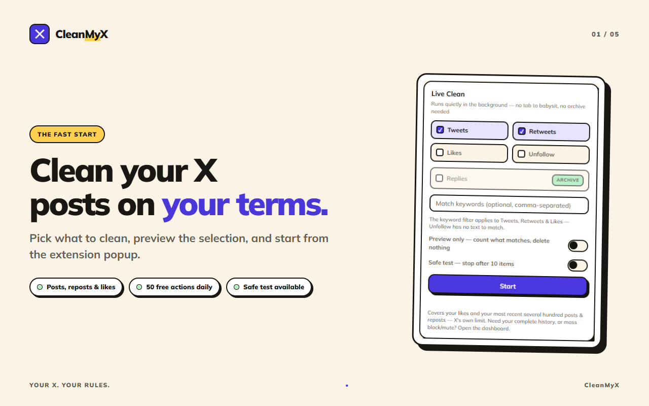 X (Twitter) Auto Cleaner - 截图 1