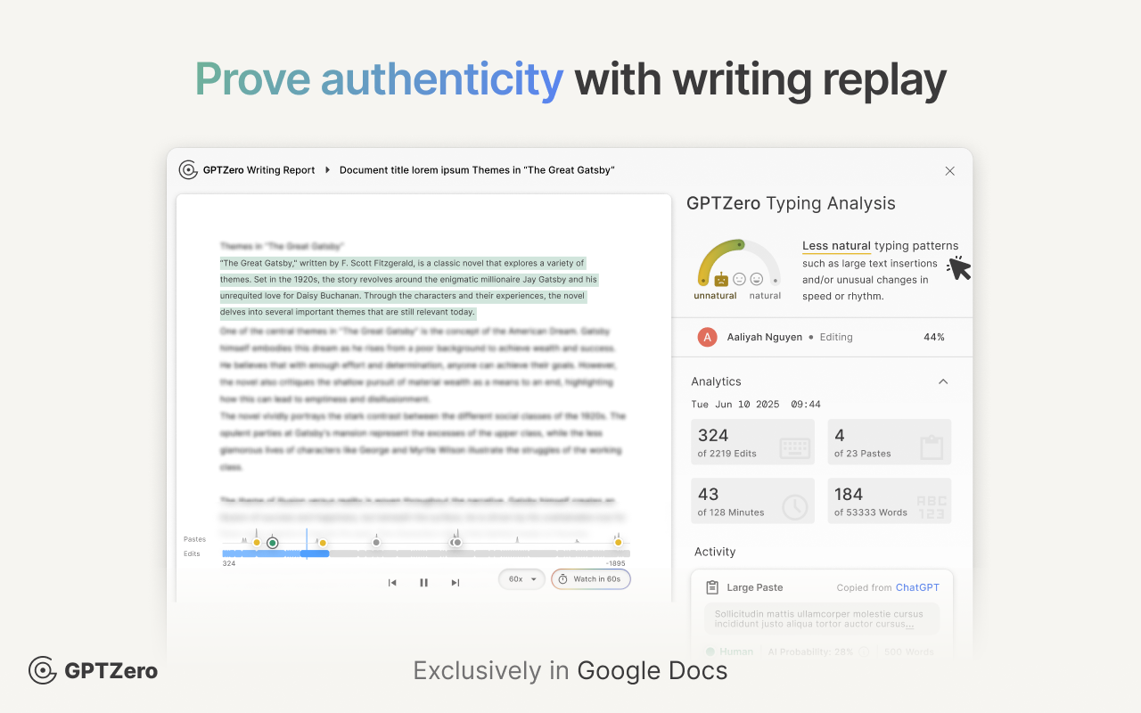 GPTZero: AI Detection & Writing Replay - 截图 4