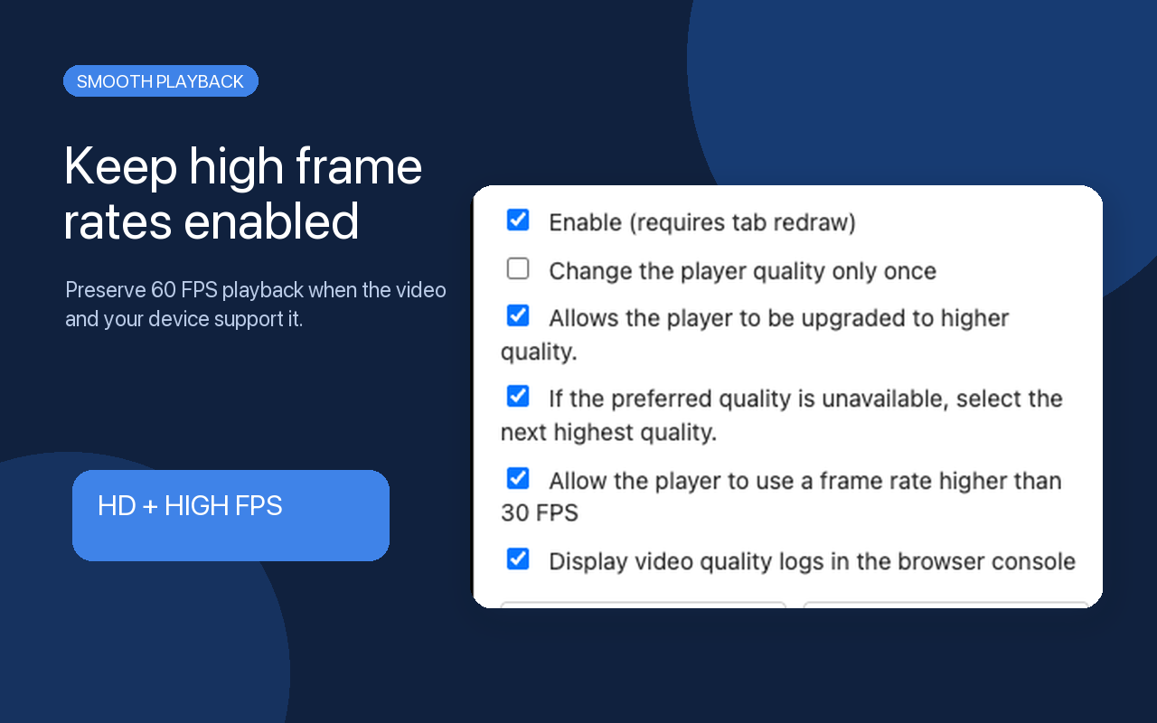 YouTube™自动HD/FPS/4k/8k高画质 - 截图 4