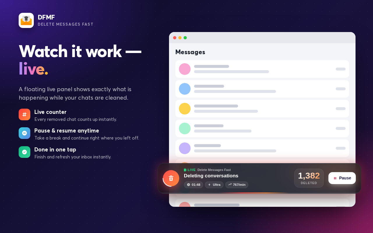 Delete Facebook Messages Fast 2026 - 截图 2