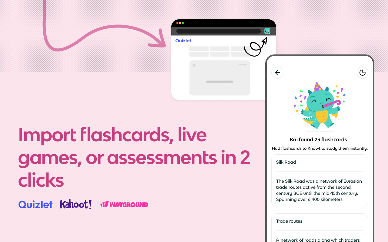 Knowt: Quizlet Import, AI Notes & Flashcards - 截图 1