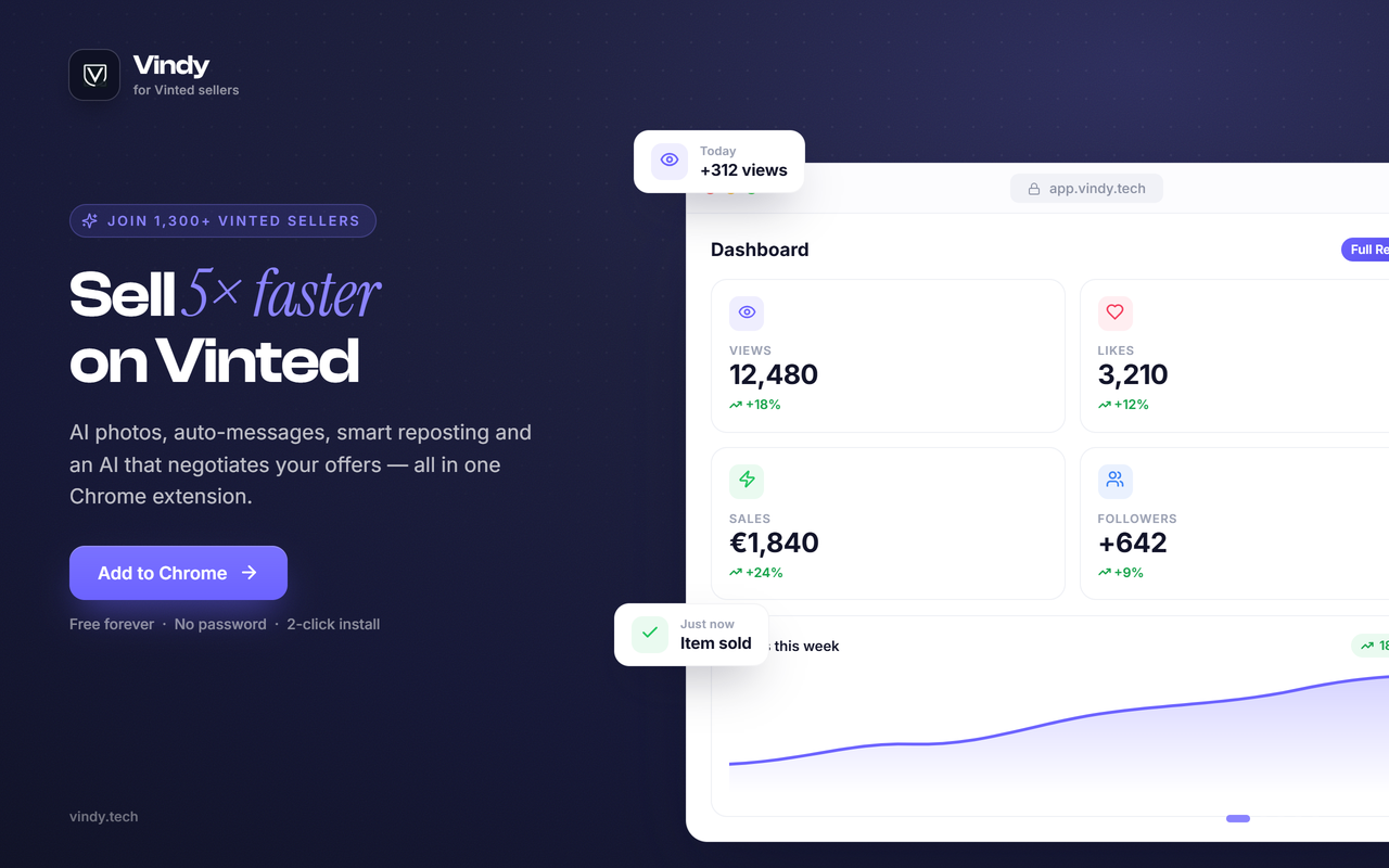 Vindy | Boost Vinted Sales - 截图 1