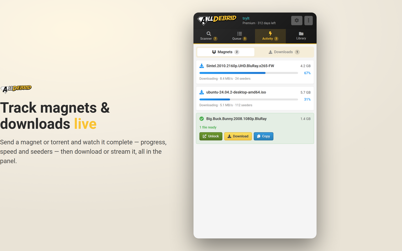 Alldebrid Extension - 截图 3