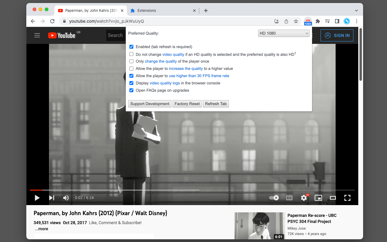 Auto High Quality for YouTube™ - 截图 2