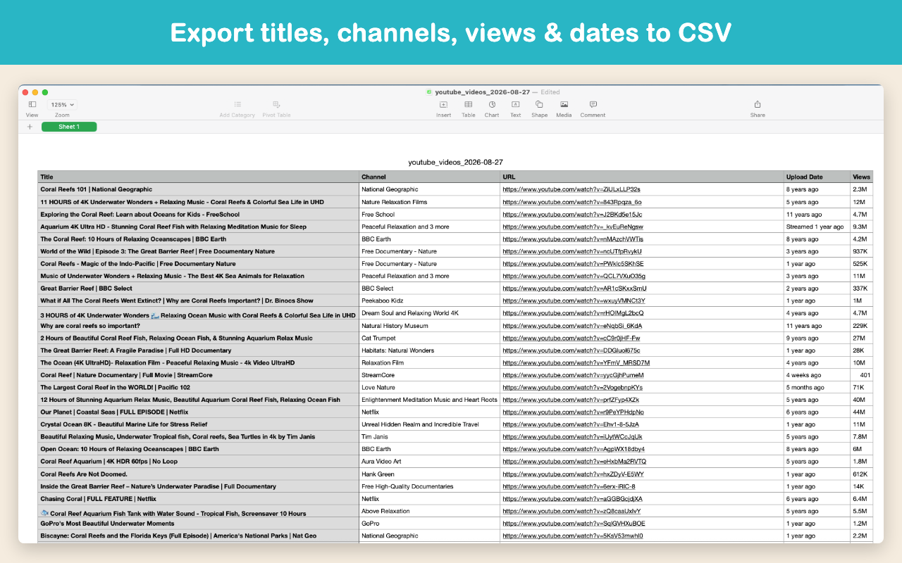 YouTube URL Extractor — Playlist & Channel Links to CSV - 截图 3