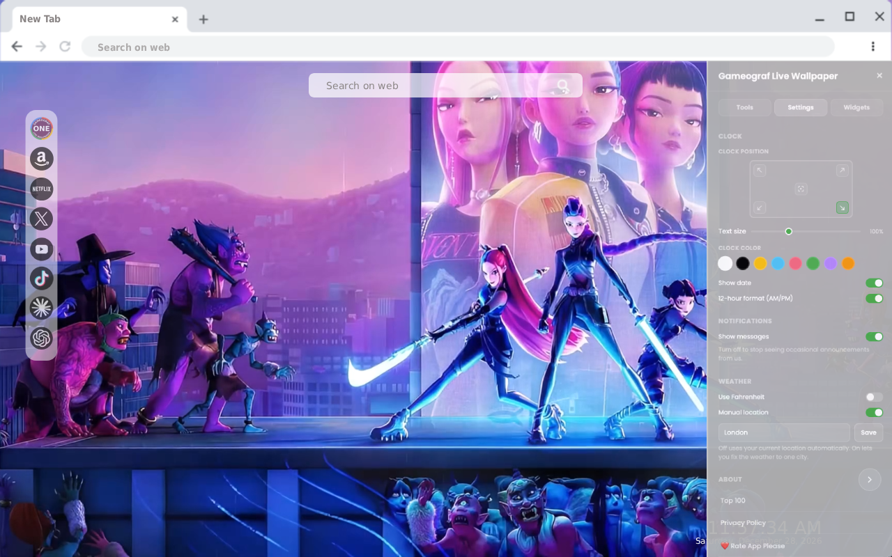 Kpop Demon Hunters Dark Encore Live Wallpaper - 截图 2
