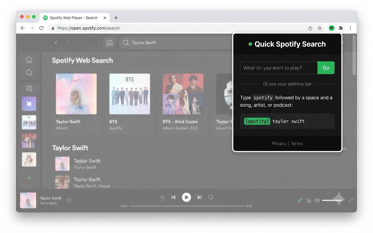 Quick Spotify Search - 截图 3