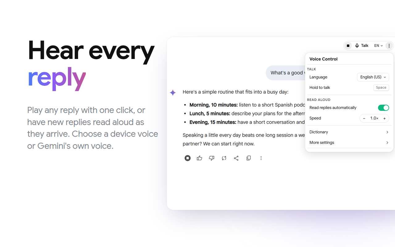 Voice Control for Gemini - 截图 3