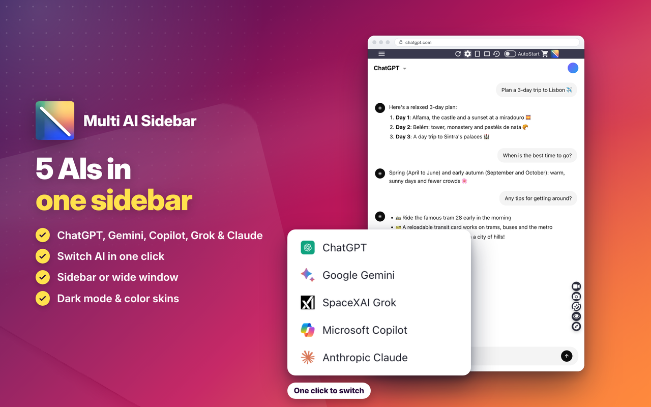 Multi AI Sidebar - 截图 1