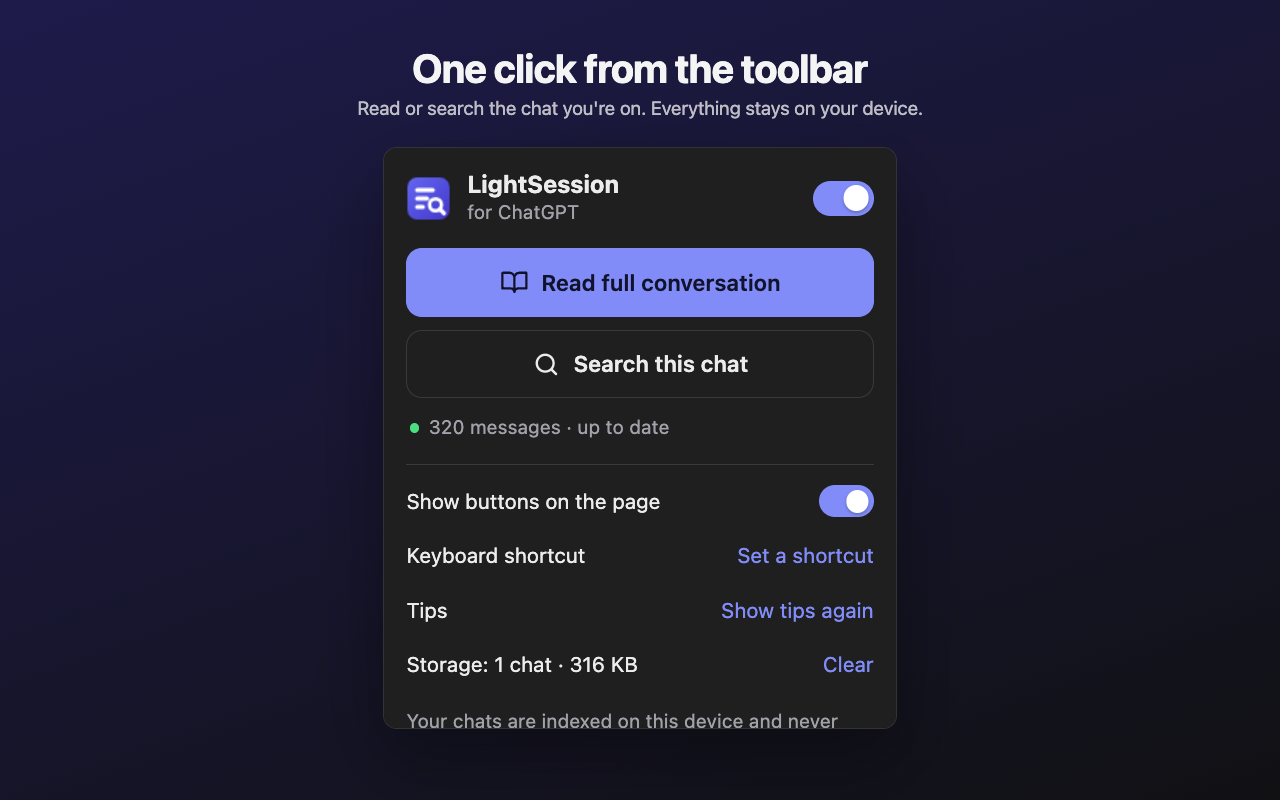 LightSession for ChatGPT - 截图 4