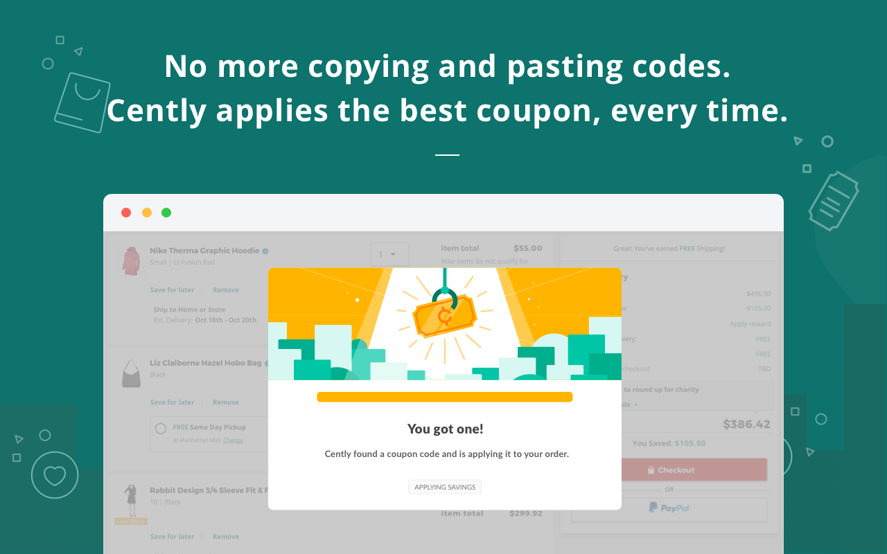Cently: Automatic Coupons + Cashback for Free - 截图 2