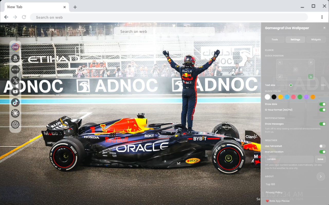 Max Verstappen Red Bull F1 Champion Maserati Live Wallpaper - 截图 2