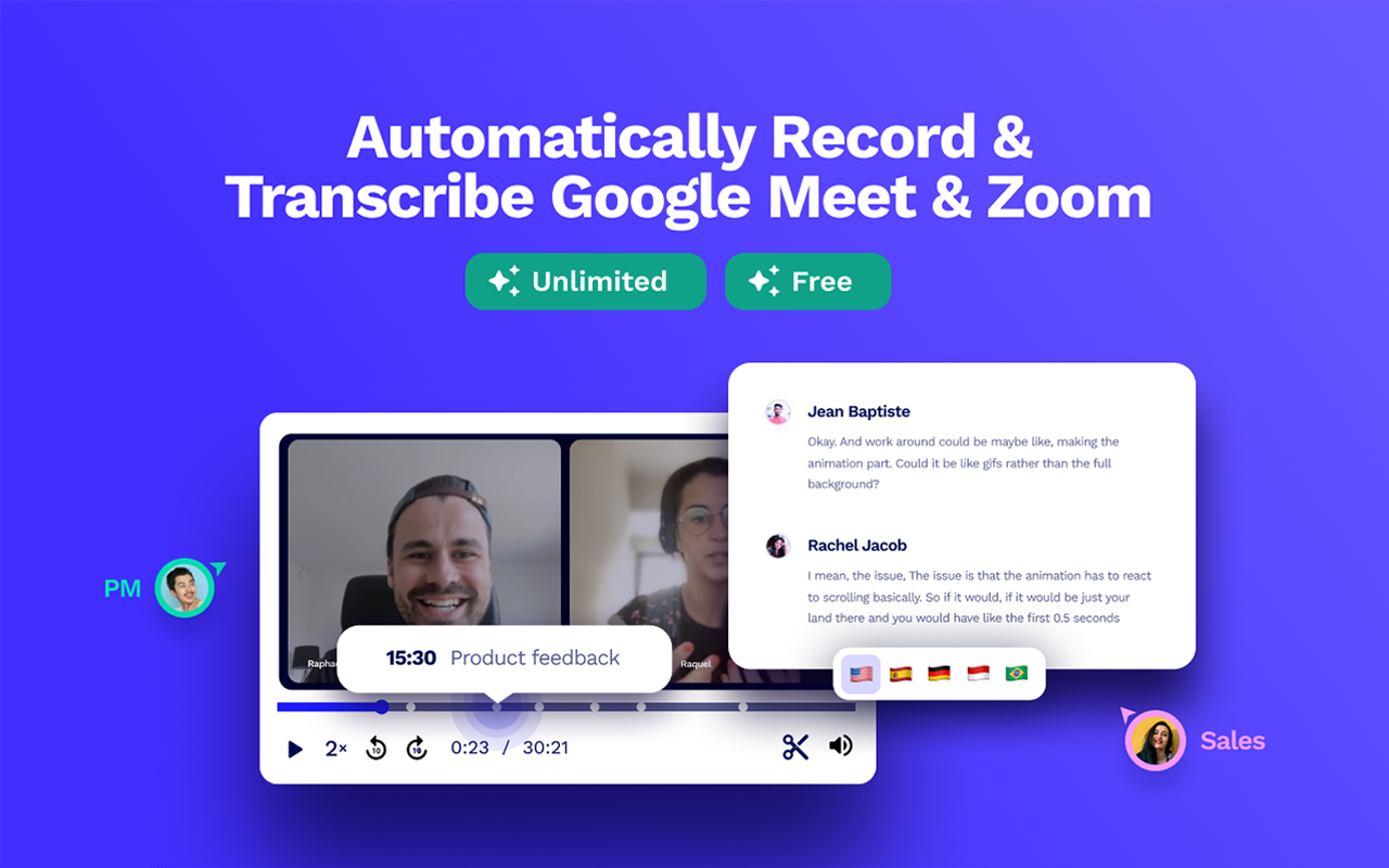 Record, Transcribe & ChatGPT/Claude for Google Meet - 截图 1