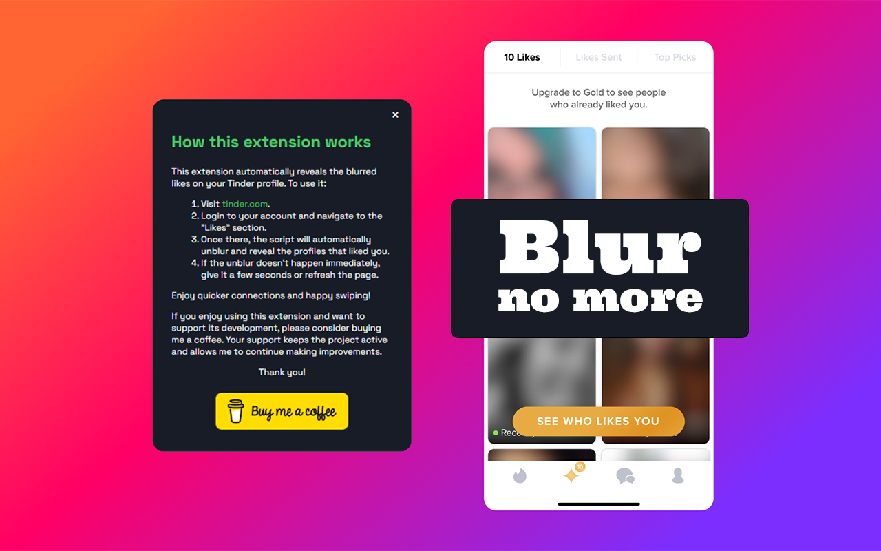 TNDR Likes Unblur for Tinder - 截图 1