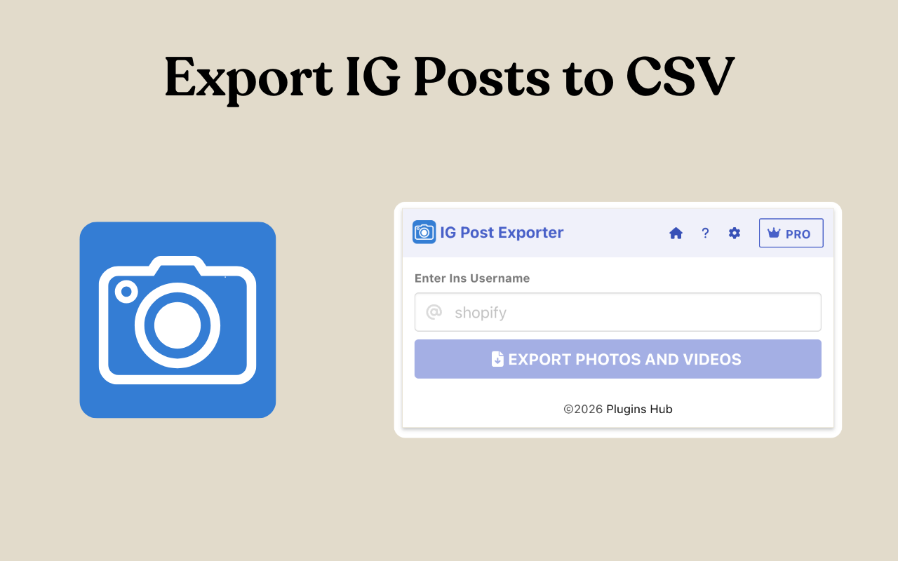 IG Post Export - 将 Ins 照片和视频导出为 CSV - 截图 1