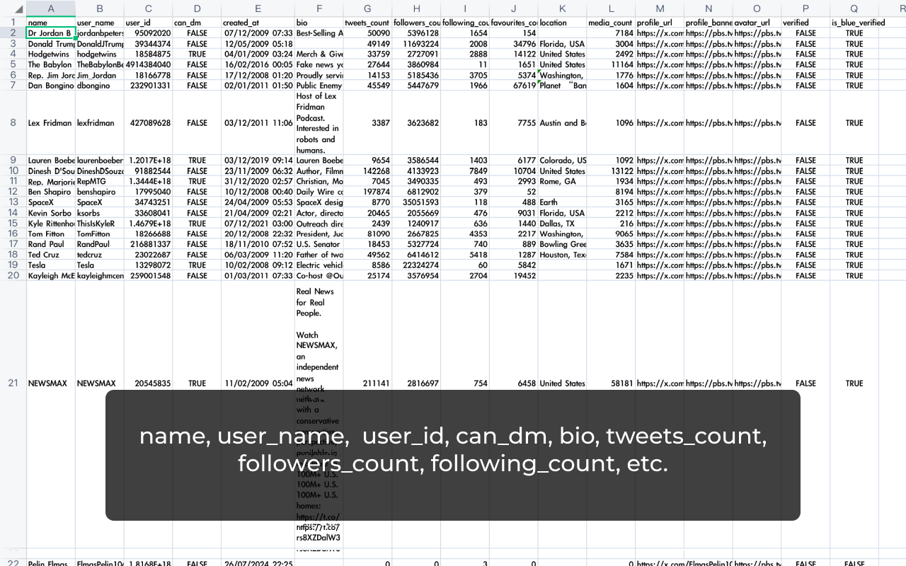 Twitter粉丝导出工具 – 推特X关注者列表CSV下载 - 截图 3