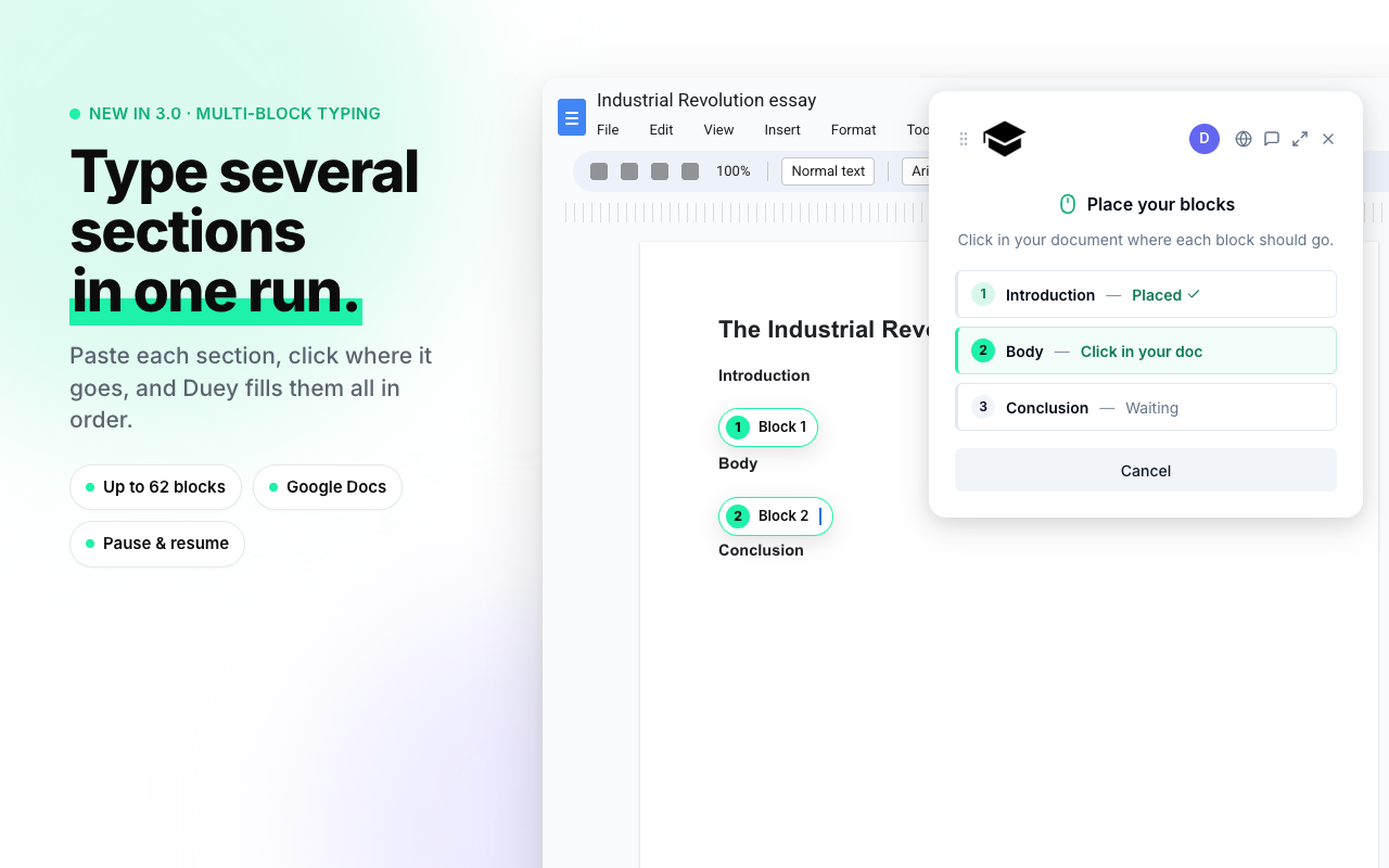 Auto Typer & Typing Simulator for Google Docs, Slides & Word — Duey.ai - 截图 3