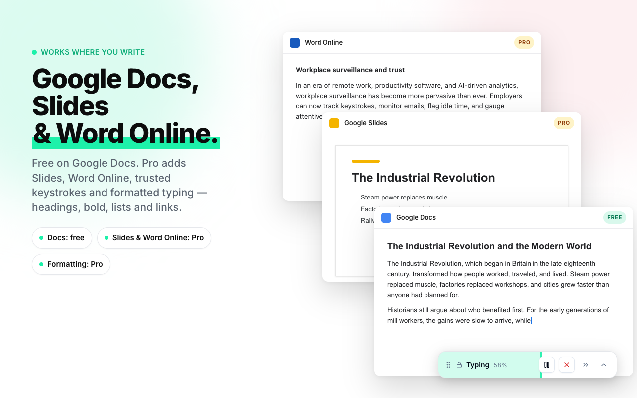 Auto Typer & Typing Simulator for Google Docs, Slides & Word — Duey.ai - 截图 5