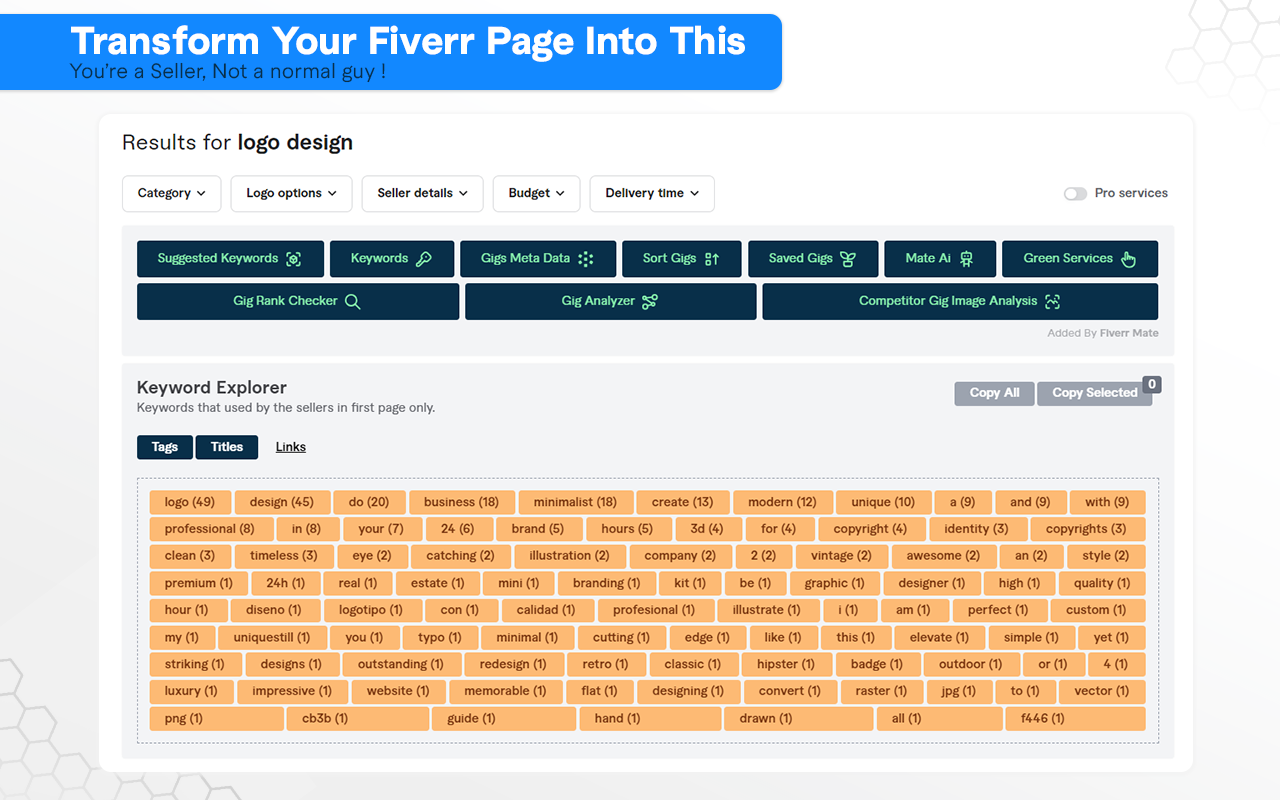 Fiverr Mate:Fiverr Gig SEO Tool - 截图 1
