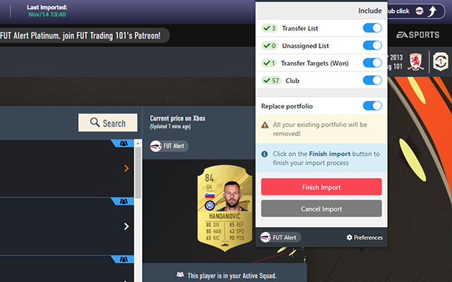 FUT Alert - My Extension - 截图 1