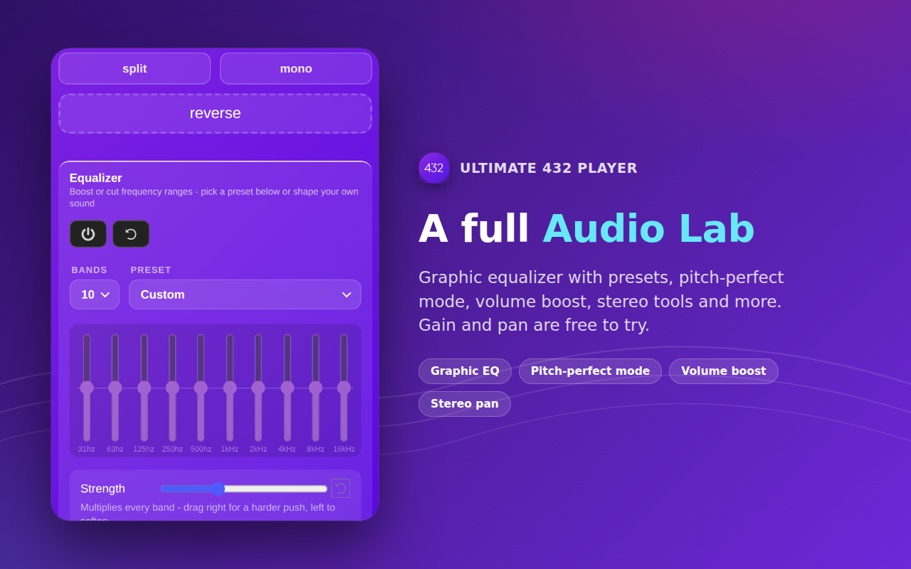 Ultimate 432Hz Converter: 432Hz, 528Hz, Solfeggio - Spotify, YouTube, Tidal - 截图 4