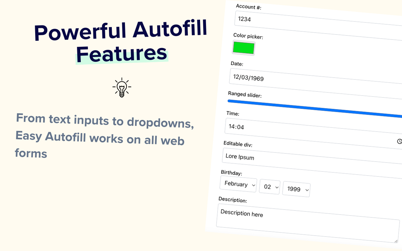 Easy Autofill: Secure Profile-Based Fill Out and Form Filling - 截图 2