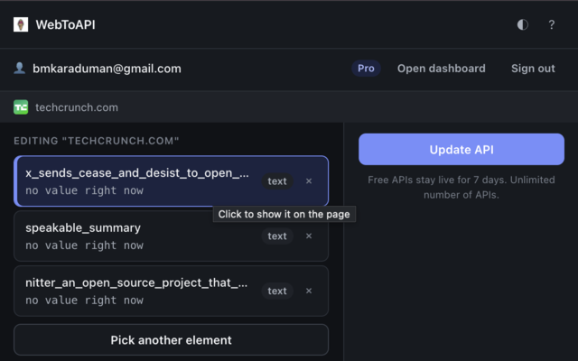 WebToAPI — turn any page into a JSON API - 截图 2