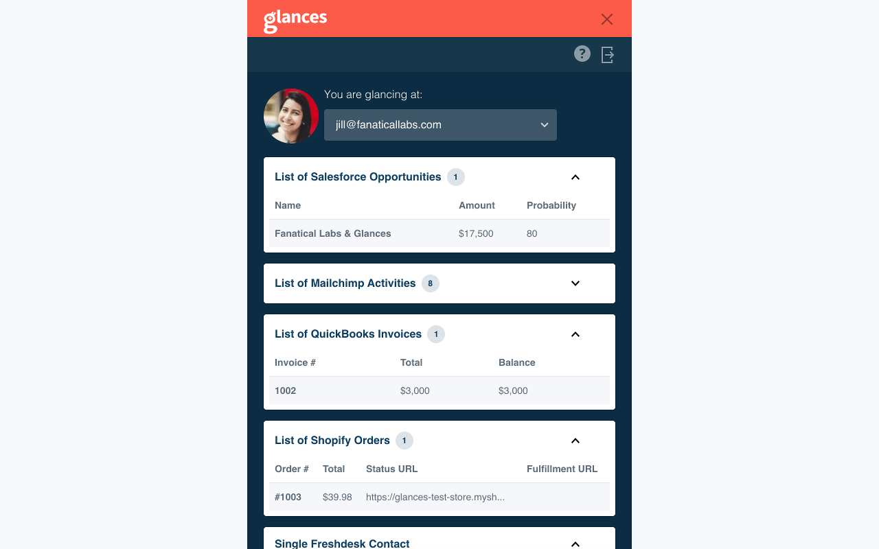 Glances - A Simplified Customer View - 截图 3