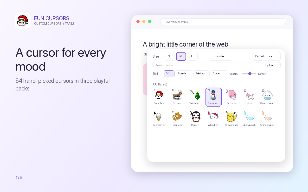 Fun Cursors — Custom Cursor & Cursor Trails - 截图 1