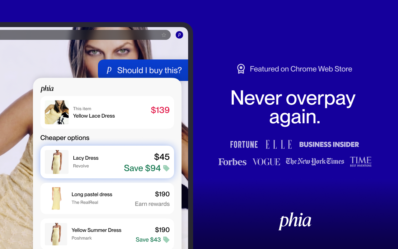 Phia: Best Price in One Click - 截图 1