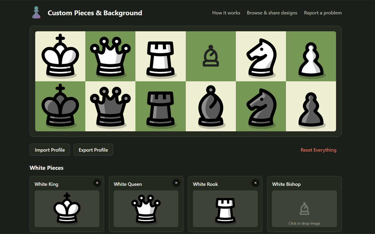 Chess.com Custom Pieces & GIF Background - 截图 2